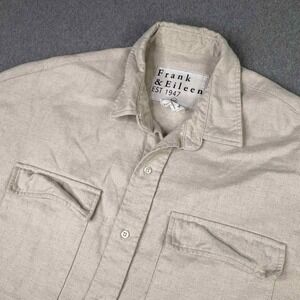Frank & Eileen MCLOGHLIN Sand Melange Oversized Flannel Shirt Medium Large‎ M/L